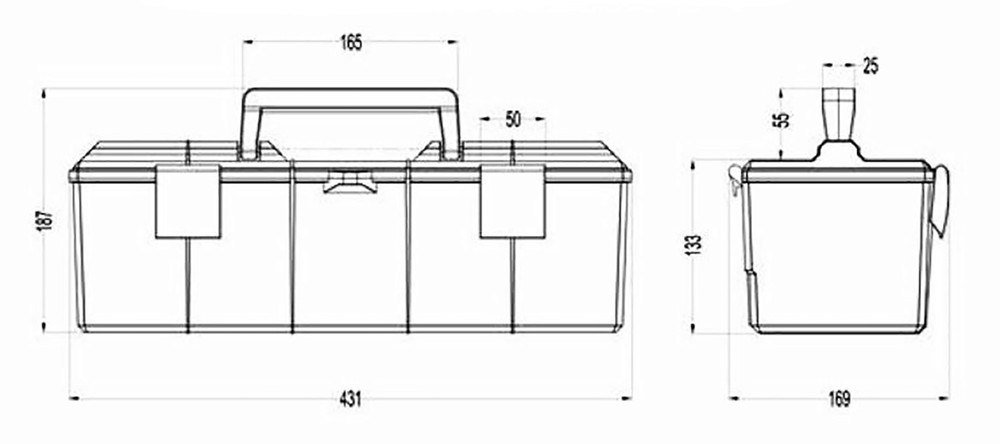 Cassetta porta attrezzi in plastica 320x150x130mm adattabile a Fiat 5137750 - Ama
