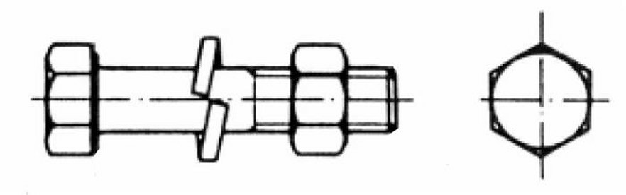 Bullone testa esagonale 10x30x1,5 - Ama