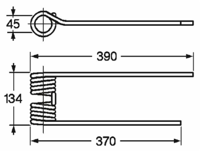 Dente girello dx adattabile Krone 67/153,014,1 filo 8 - Ama
