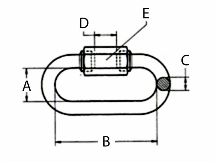 Maglia rapida zincata per catene Ø 6mm - Ama