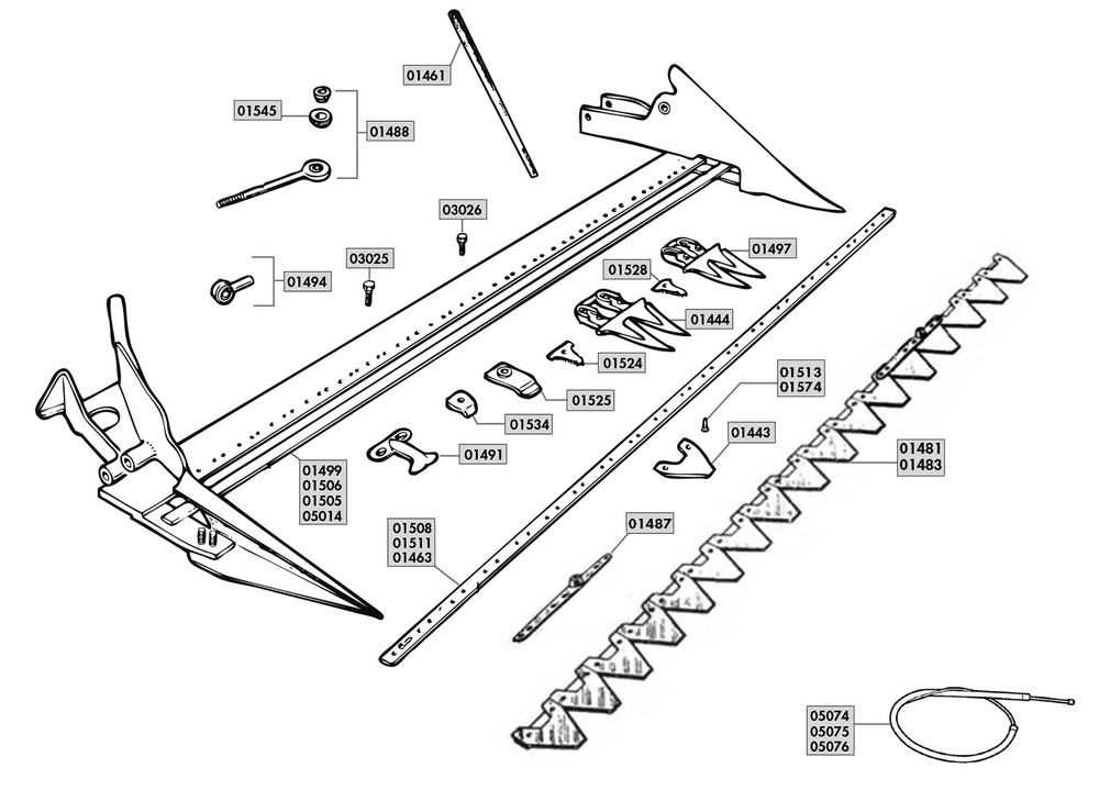 Lama 17 sezioni 3" lughezza 1,27 mt adattabile Bertolini - Ama