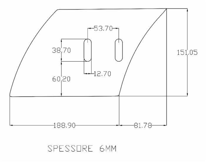Raschietto per frangizolle adattabile Nardi 190x150 mm sp. 6 mm - Ama