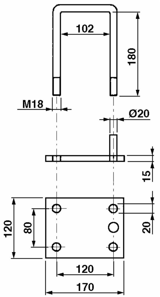 Staffa per molla chisel telaio 100x100 - Ama
