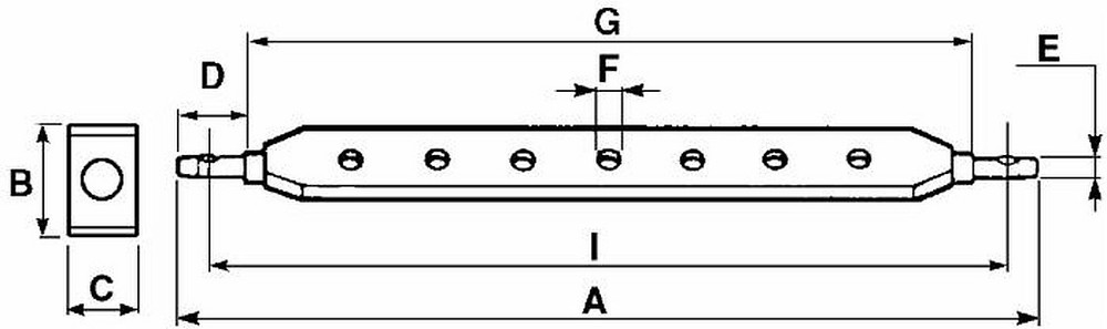 Barra di traino cat. II lunghezza 92cm sezione75x33mm - Ama