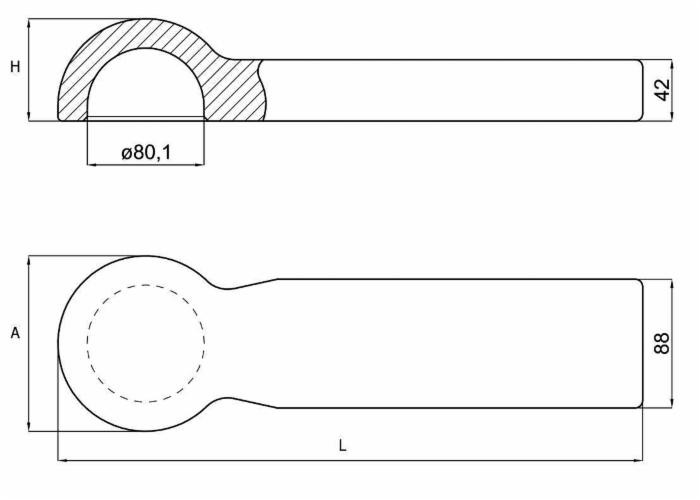 Occhione fisso sferico ø 80 omologato - Ama
