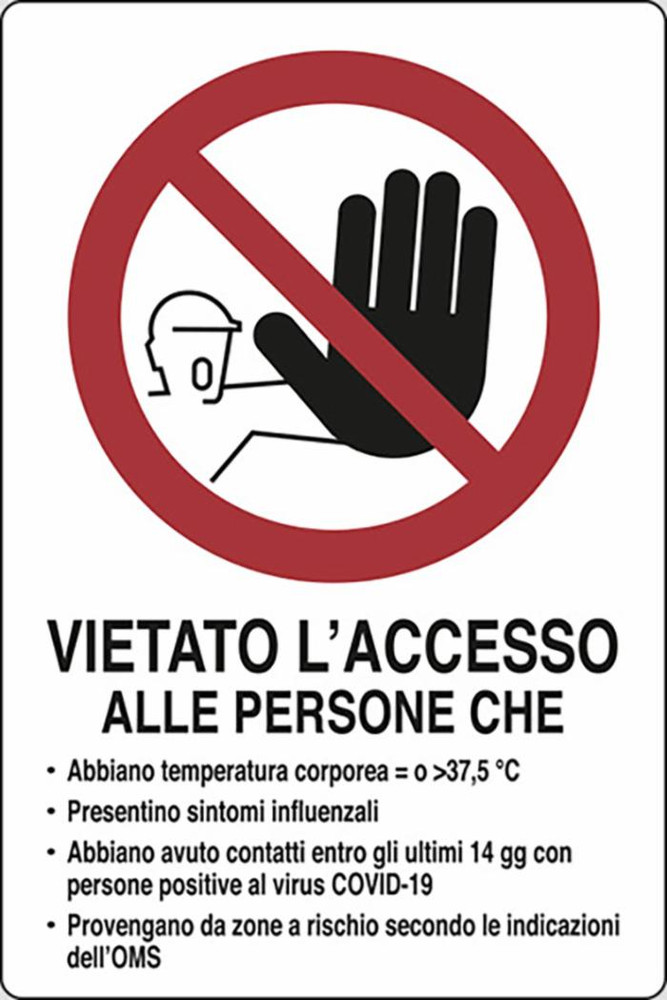 Segnaletica Covid-19 vietato accesso senza DPI - Ama