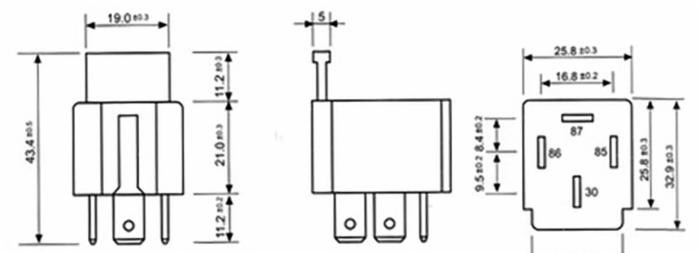 Relè 12V 30A con fusibile e staffa temperatura di esercizio -40°/+80° C - Ama