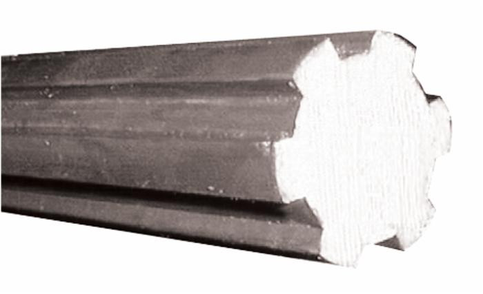 Barra scanalata con profilo interno 26x30x6mm e lunghezza 1 mt - Ama