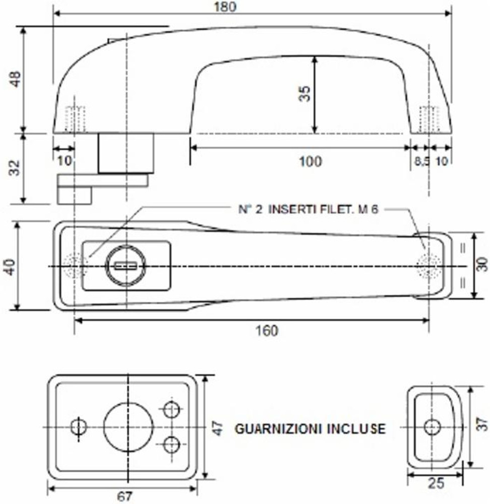 Maniglia per cabine sinistra - Ama