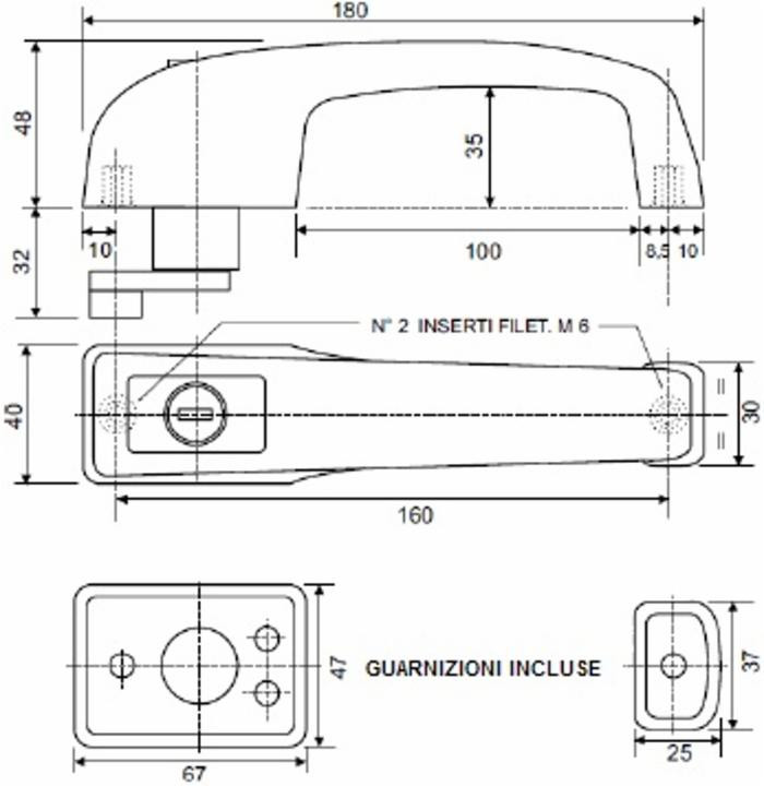 Maniglia per cabine destra - Ama