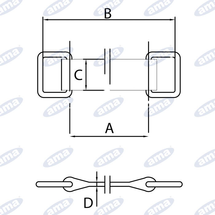 Cinghia elastica di fissaggio lunghezza totale da 213 a 293 mm - Ama
