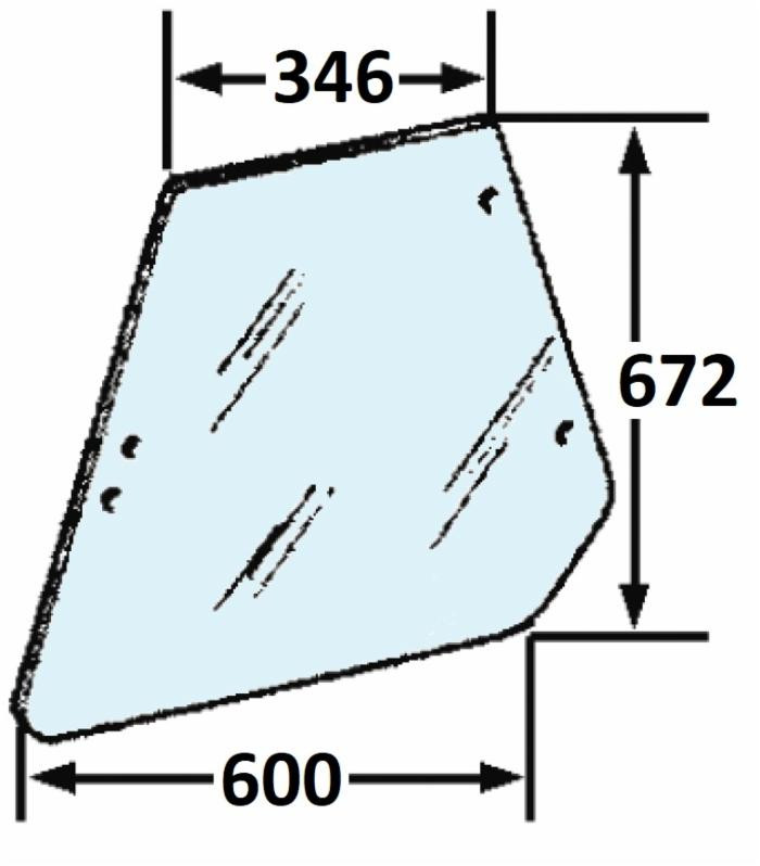 Cristallo laterale adattabile al riferimento originale Fiat 5124412 per cabina trattori - Ama