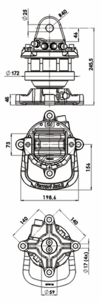 Rotatore da 5 T a 360° con flangia - Ferrari International