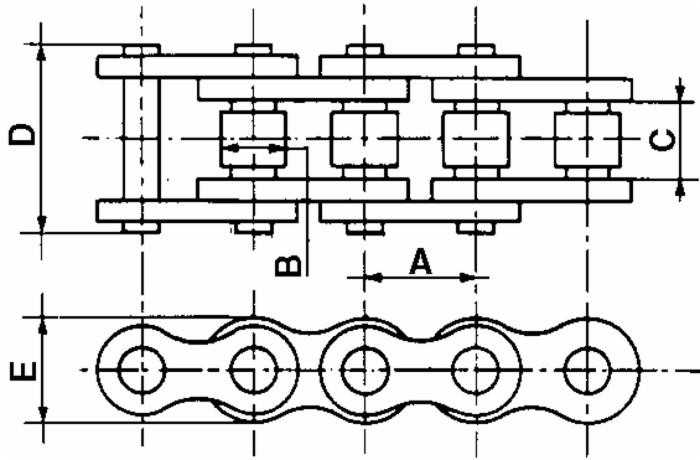 Catena semplice ASA 100 1"1/4x3/4" - Ama