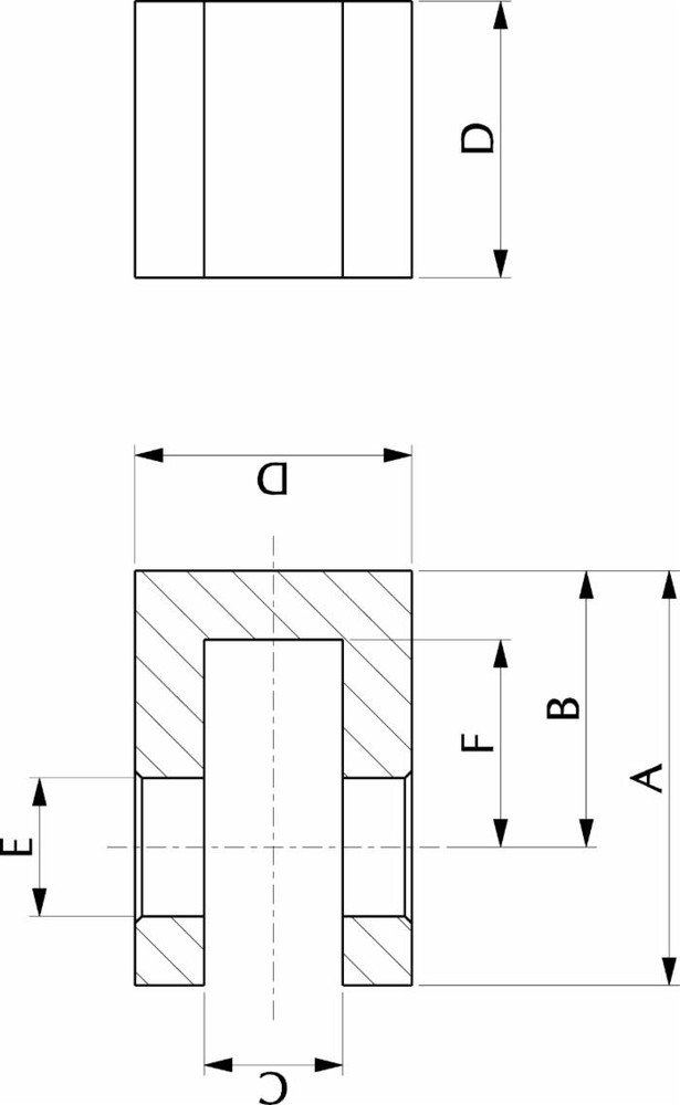 Forcella forata a saldare foro 16 - Ama
