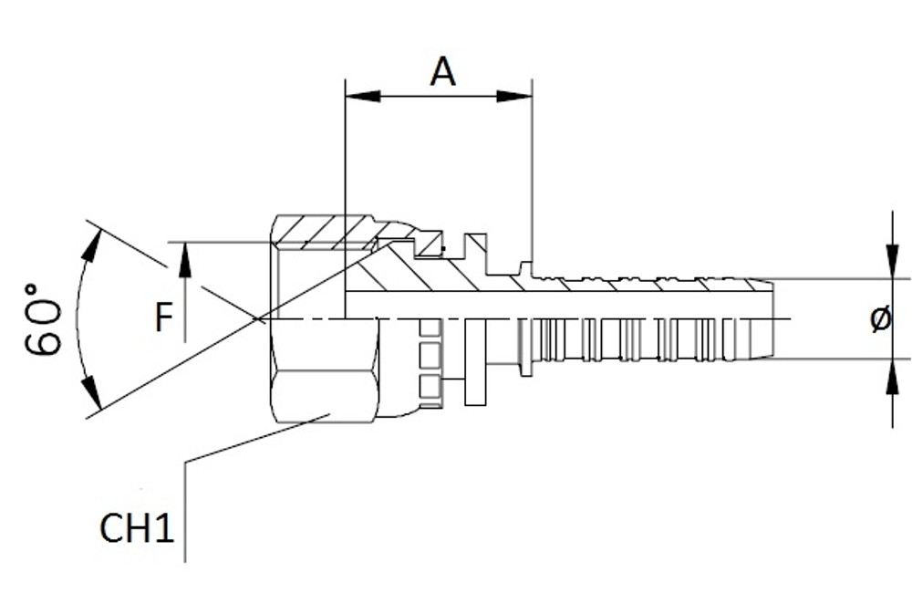 Raccordo femmina diritta a pressare filetto 1/4” tubo 1/4” - Ama Refluid