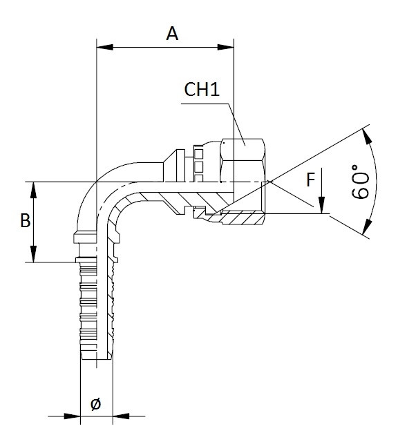 Raccordo femmina 90° a pressare filetto 3/8” tubo 3/8” - Ama Refluid