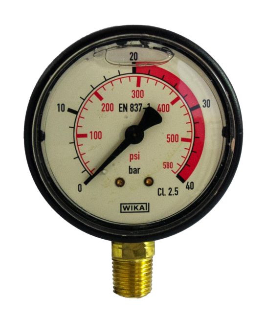 Manometro in abs ø 63mm con scala 0/40 bar e attacco radiale R 1/4" - Wika