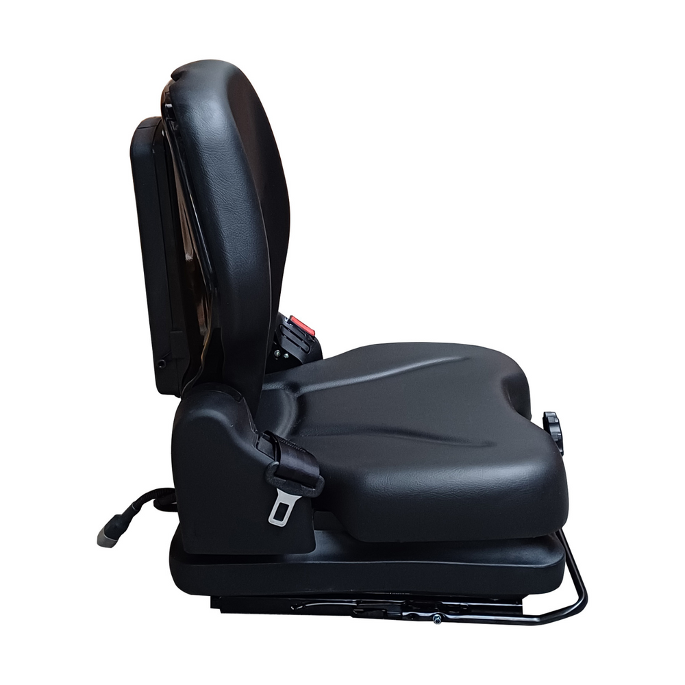 Sedile in ecopelle nera seatindustries con molleggio meccanico - Seat Industries