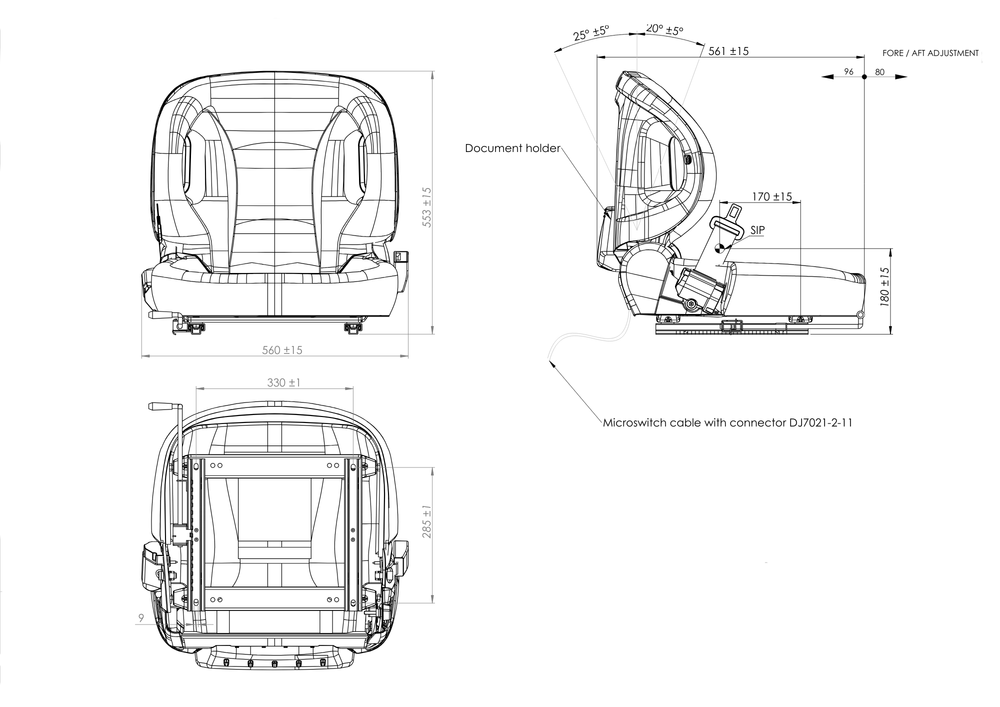 Sedile in ecopelle nero per carrelli elevatori seatindustries - Seat Industries