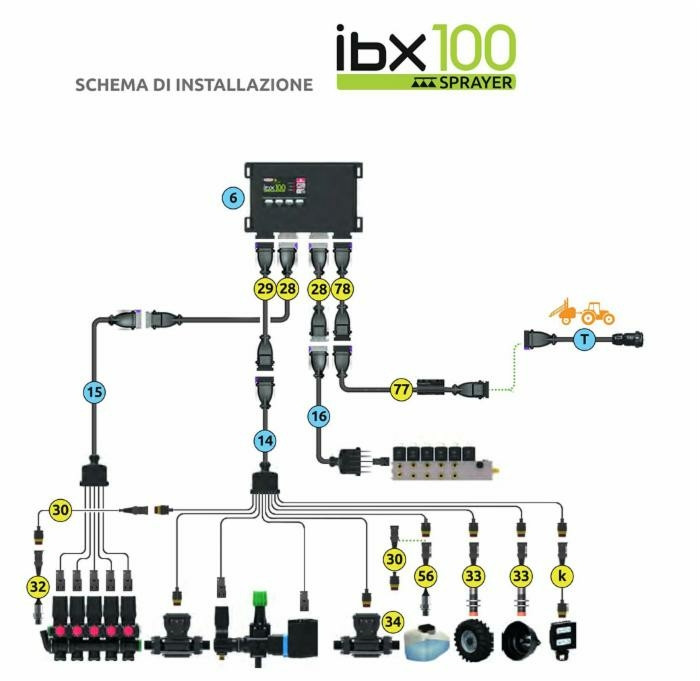 Cavo di collegamento 9 funzioni idrauliche Arag ibx100 3,7 metri - Arag