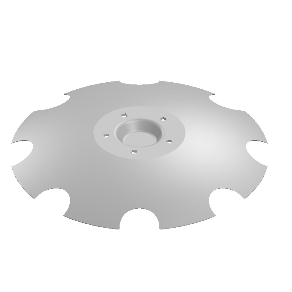 Disco 620x6 concavo dentato bugnatura interna, 5 fori q.12,5 su ø 160 Ama - Ama