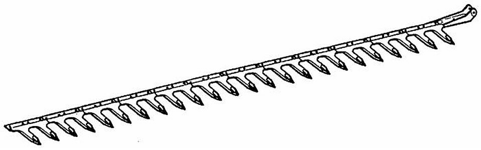 Dentiera 14 denti lunghezza 2,12mt adattabile a Gribaldi & Salvia Superior 402 14800. - Ama