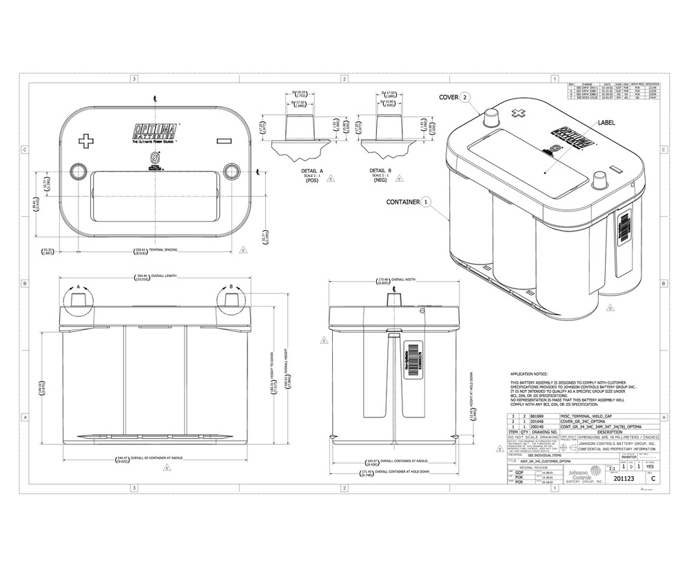 Batteria Optima 50Ah spunto 815A polarità sx altezza 184mm - Optima