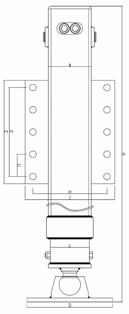 Piede idraulico con valvola di blocco 100x100mm corsa 500mm - Ama Refluid