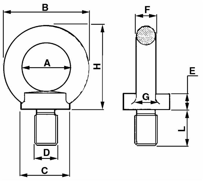 Golfaro maschio in acciaio C15E con filetto M8 Ø esterno 36mm - Ama