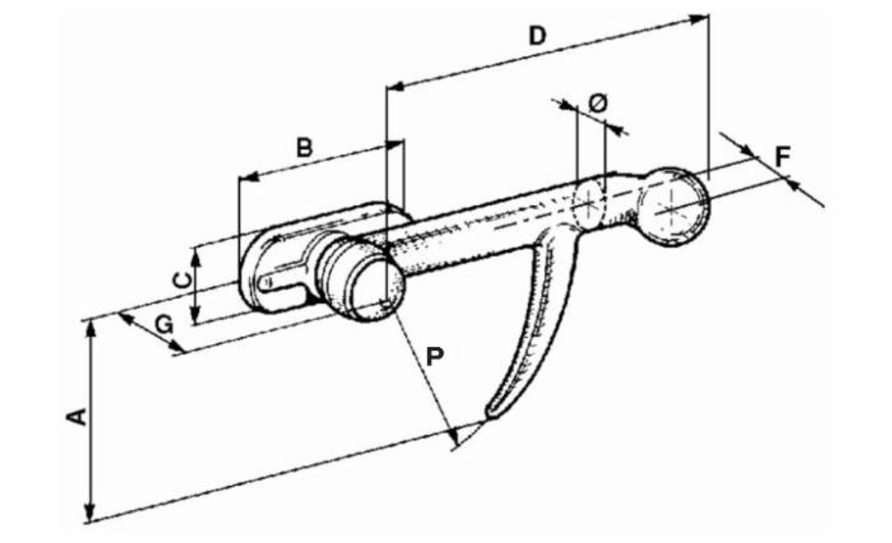 Chiusura a palla leggera Ø 13mm sinistra - Ama