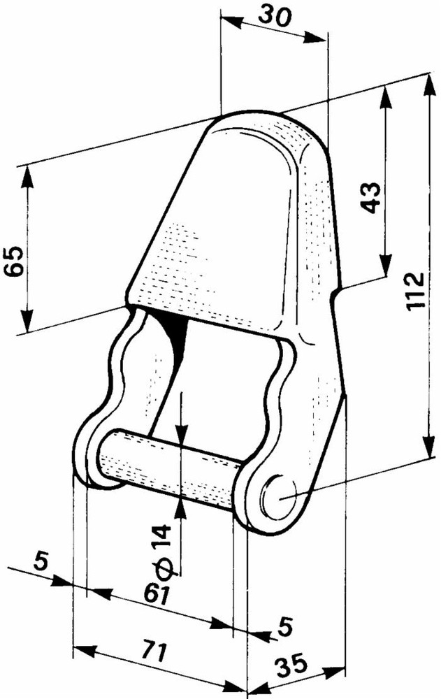 Cerniera con staffa corta Ø 14mm - Ama