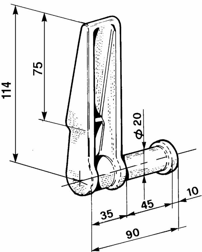 Cerniera posteriore sinistra per rimorchio Ø 20mm - Ama