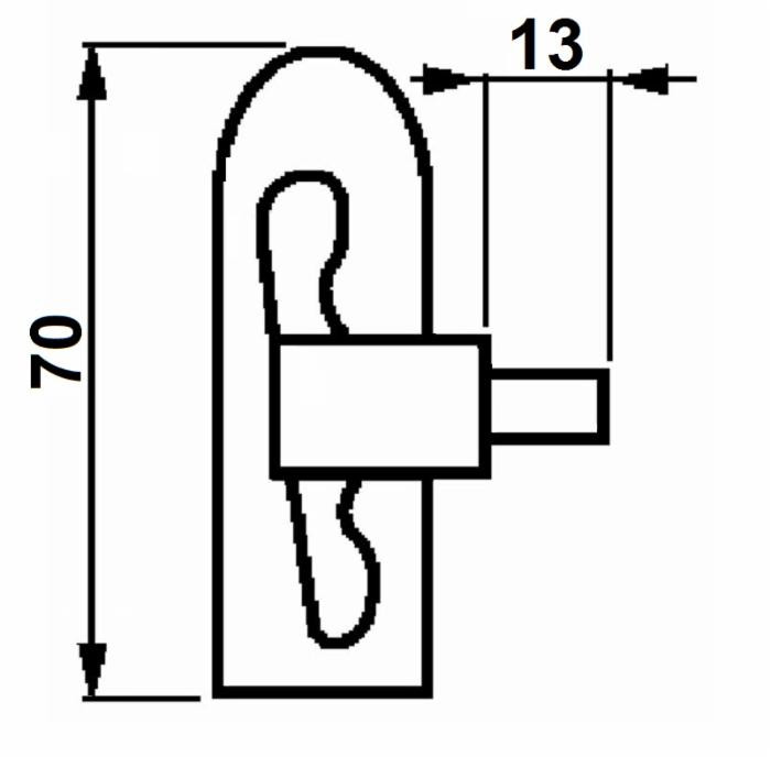 Chiusura a caduta l=70mm - Ama