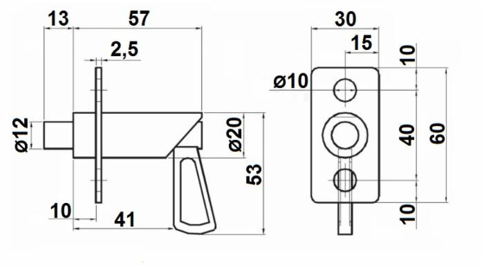 Chiusura zincata a molla con piastra verticale - Ama