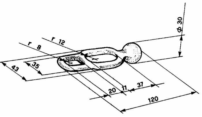 Doppio anello fermo per cerniere l=120mm - Ama