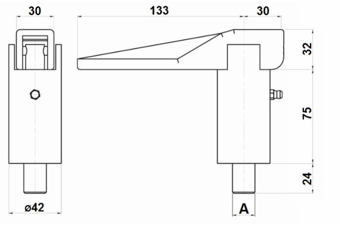 Maniglia di fissaggio zincata per rimorchi lunga 163mm Ø perno 18mm - Ama