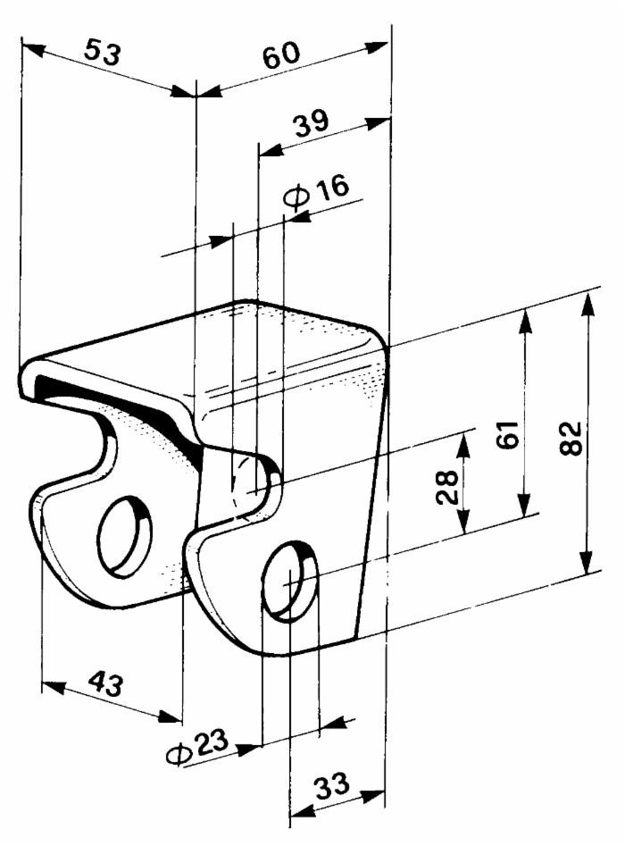 Supporto forato stretto per cerniera Ø 23mm - Ama