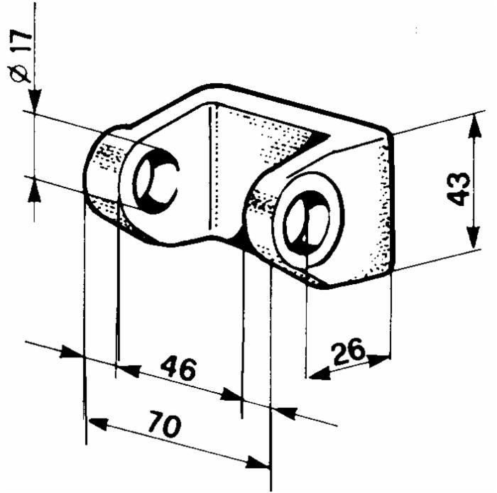 Supporto per cerniera tipo "Roma" Ø 17mm - Ama
