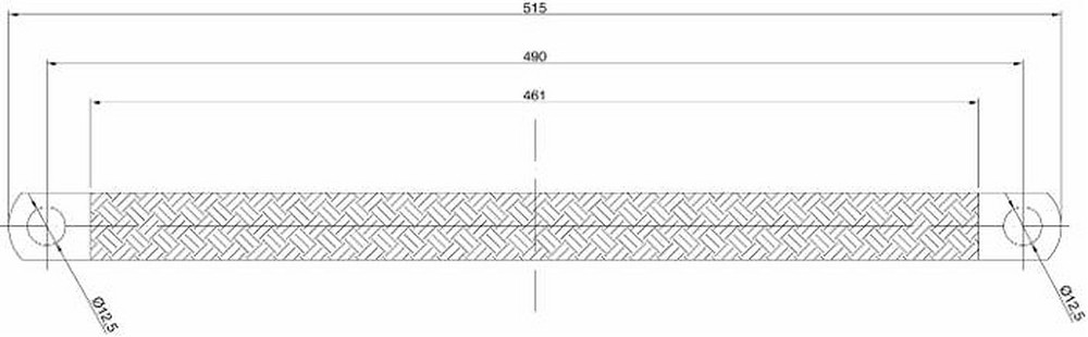 Treccia di massa flessibile in rame 500mm sezione 50mm² fori ø 12,5mm - Ama