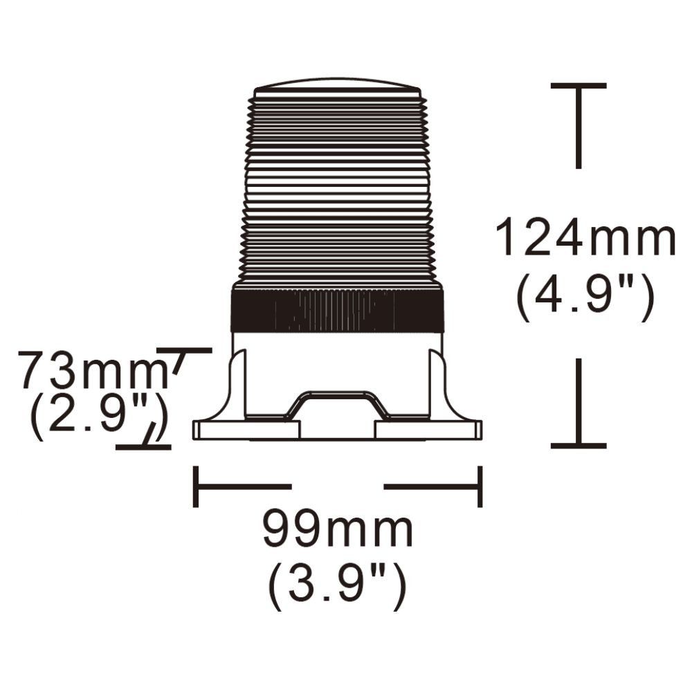 Lampeggiante LED base piana 10-110V DC - Ama