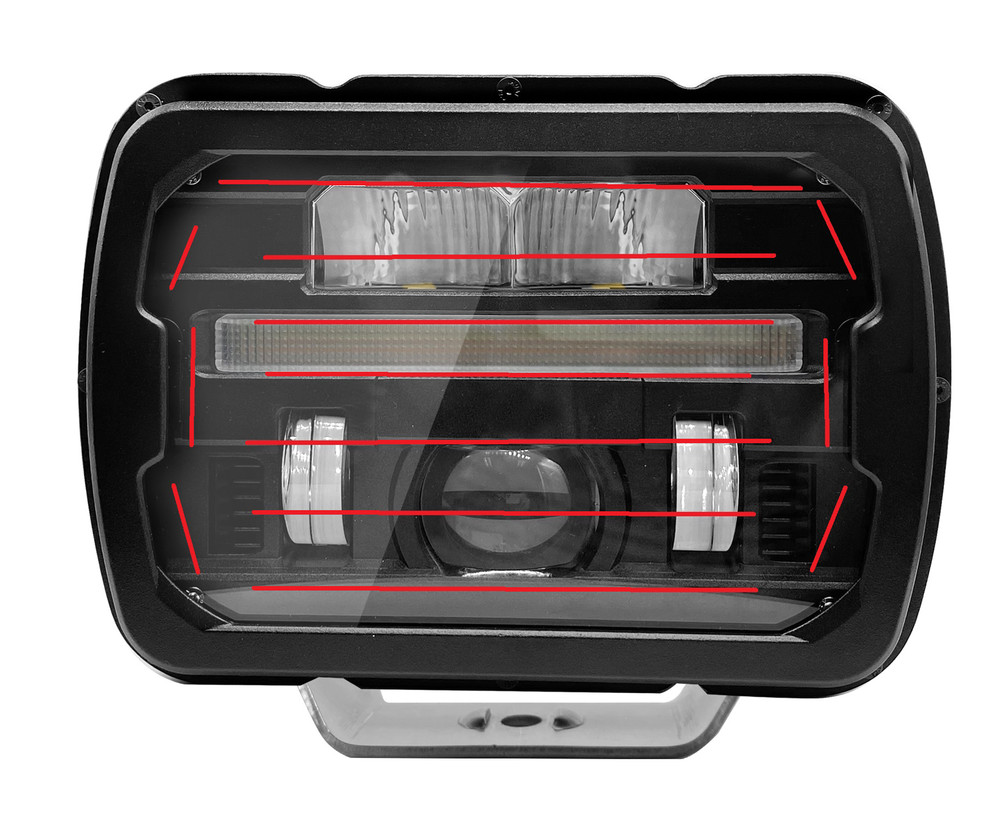 Proiettore a LED lente riscaldata e freccia sequenziale compatibile con CASE IH FIAT New Holland - Ama