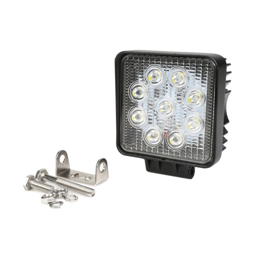 Faro da lavoro a LED quadrato 110x110 mm 10-36V DC 27W 2025LM raggio ampio/largo 9 LED - Ama