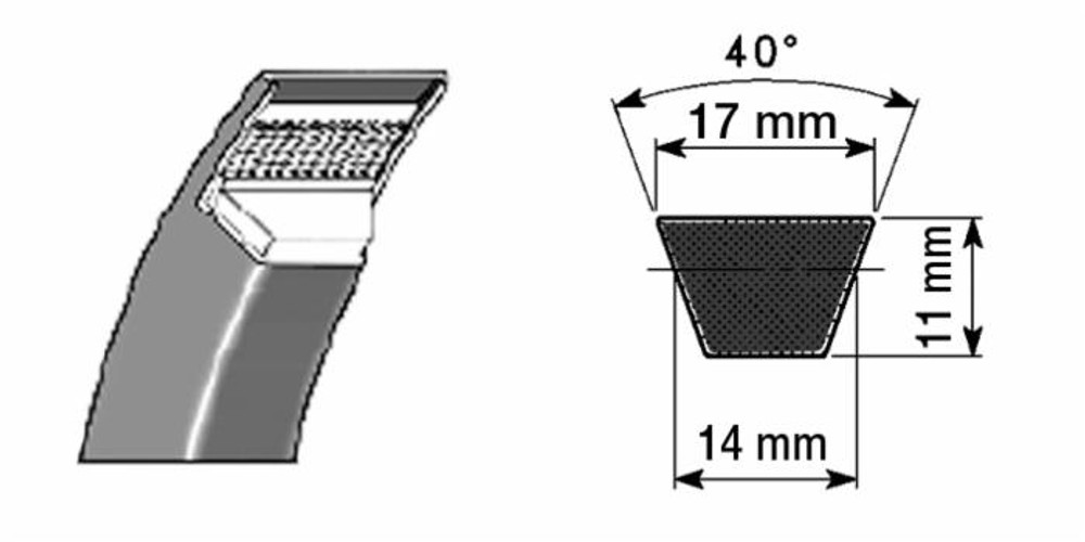 Cinghia trapezoidale in gomma telata tipo B30mm 762 - Ama