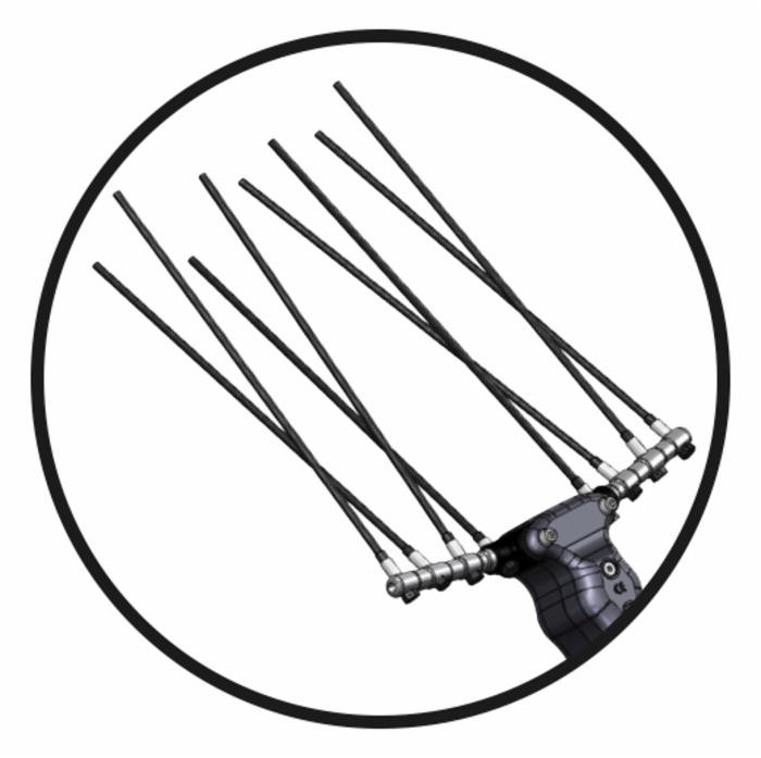 Astina di ricambio per abbacchiatore in carbonio lunga 350mm - Ama