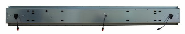 Paraurto fisso  in ferro pre-zincato 1800 mm con fanali posteriori e luce targa 12V alogeni. - Ama