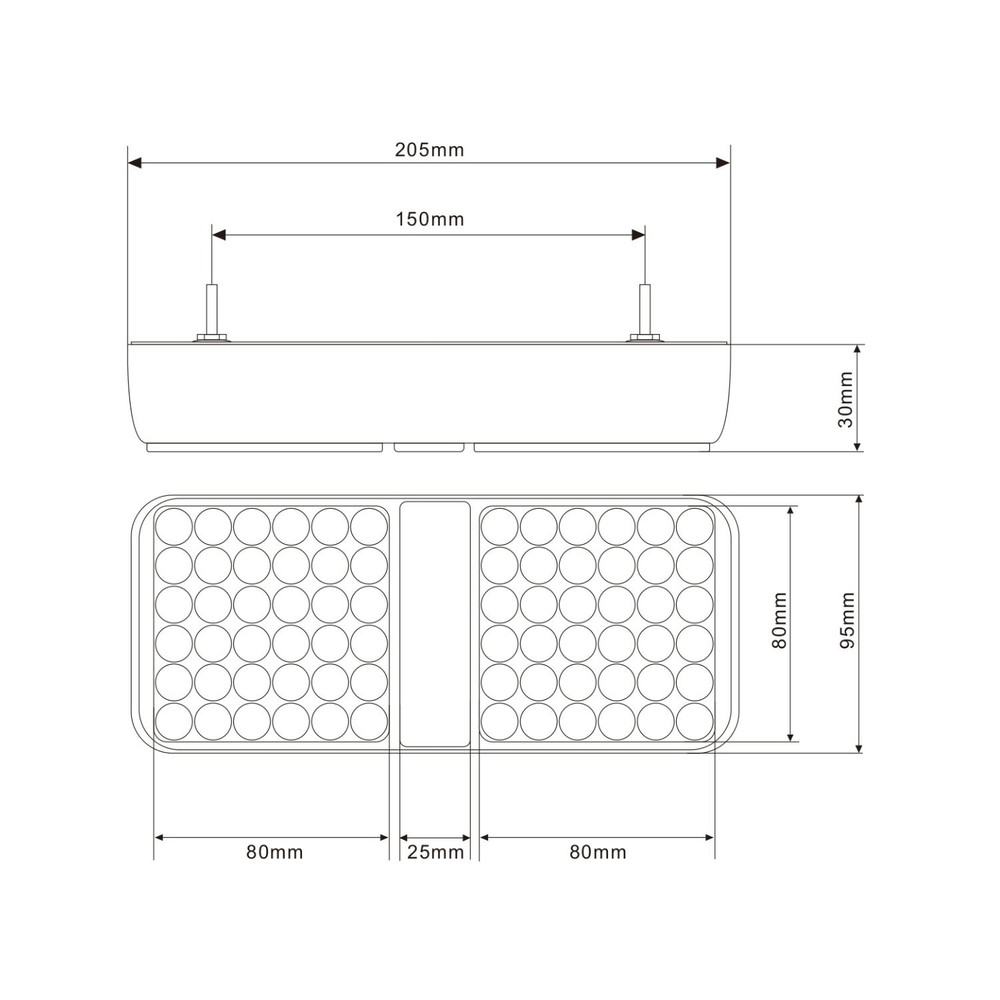 Fanale posteriore LED 12-30V, dx-sx, 88x77x82 mm - Ama