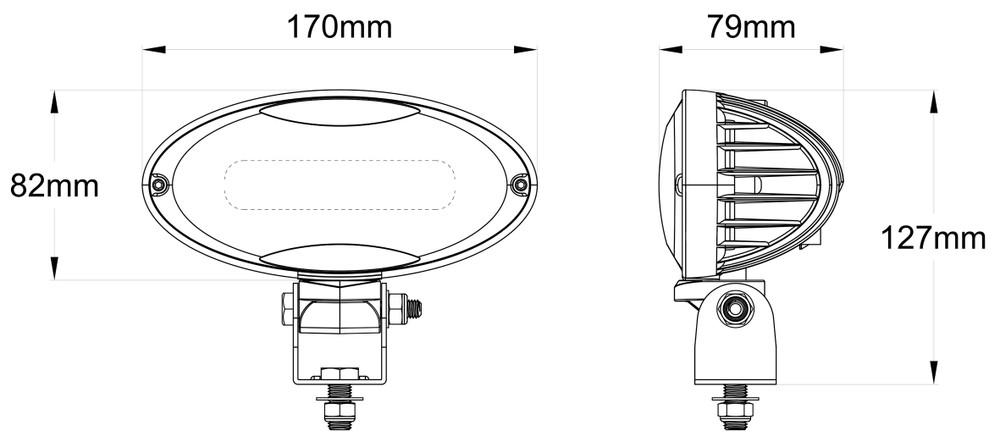 Faro lavoro a LED ovale, 10-30 V 40-68W 8840LM. Fascio di luce ampio (90°) - Ama