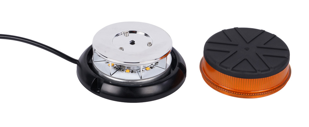 Lampeggiante a LED base piana 10-110V, IP65, 8 LED, 10-13W - Ama