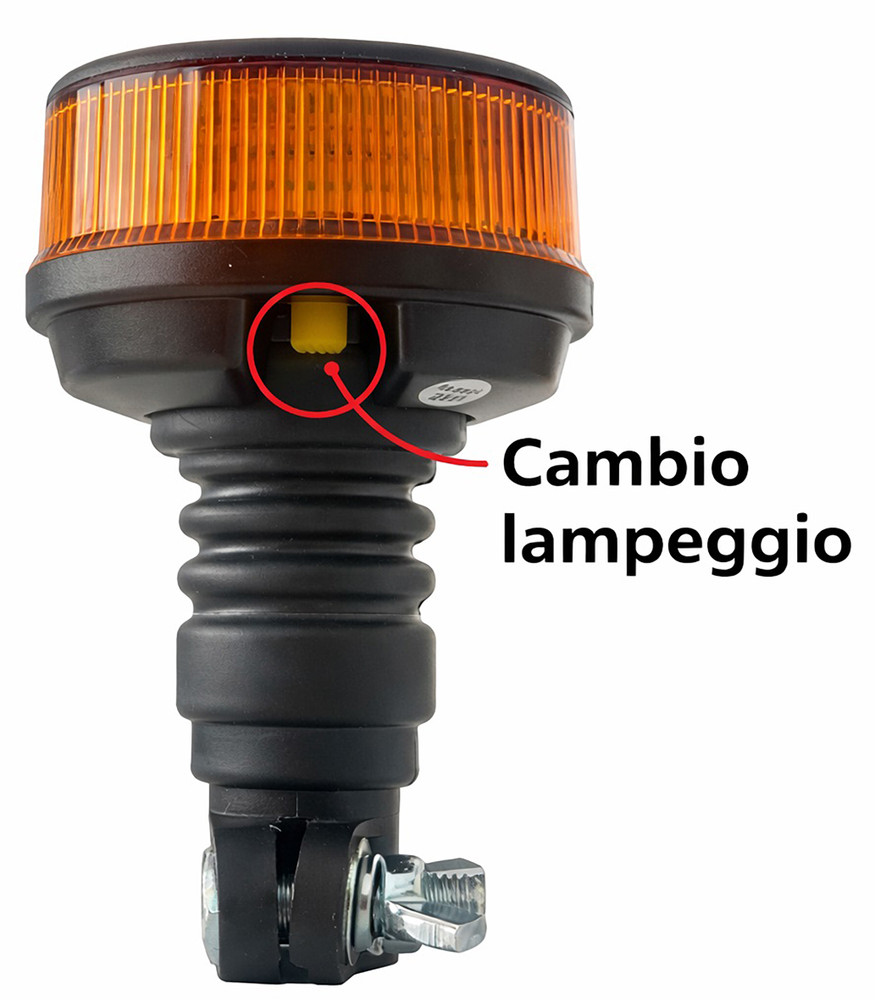 Lampeggiante a LED 12-24V, base ad asta flessibile, 18 LED, IP67 - Ama